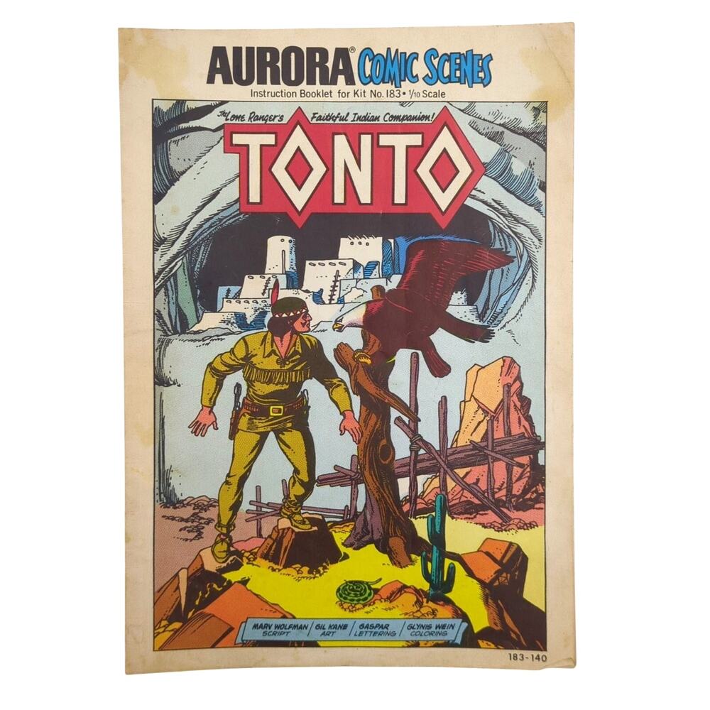 Tonto Instruction Booklet No. 183 Aurora Comic Scenes 1974 Gil Kane Lone Ranger